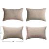 Creative Co-Op 14 Inches Linen Blend Mini Lumbar Line Stitch Design in 4 Styles, Multicolor, Set of 4 Pillows view 2
