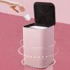 Trash Can Wastebasket Pink Fashion Smart Trash Can 16L Creative Induction Bedroom Trash Can Square Living Room Trash Can with Lid, Use 4AA Battery (not Included) Rubbish Bin view 4