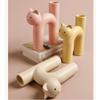 AISEER Scandinavian Style Cute Tubular Cat Vase Arrangement Cat Shaped Ceramic Flower Vase, Unique Kitty Decoration for Home and Living Room, Decorative Vase for Table(Flowers Not Included) view 3