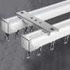 Ceiling Curtain Track, Ceiling Mounted/Wall Mount, Double Track Curtain Rod, Complete Accessories Set (Color : W-b-2, Size : 4.6ft/1.4m) view 1