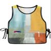 Orange Yellow Teal Cobbler Aprons with 2 Pockets for Women Men,Fashionable Printed Unisex Bib Waterproof Cleaning Smock Vest Abstract Modern Painting Watercolor Art Green White 1 Pack,20''x27.5'' view 1