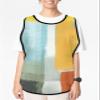 Orange Yellow Teal Cobbler Aprons with 2 Pockets for Women Men,Fashionable Printed Unisex Bib Waterproof Cleaning Smock Vest Abstract Modern Painting Watercolor Art Green White 1 Pack,20''x27.5'' view 2