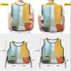 Orange Yellow Teal Cobbler Aprons with 2 Pockets for Women Men,Fashionable Printed Unisex Bib Waterproof Cleaning Smock Vest Abstract Modern Painting Watercolor Art Green White 1 Pack,20''x27.5'' view 3