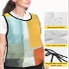 Orange Yellow Teal Cobbler Aprons with 2 Pockets for Women Men,Fashionable Printed Unisex Bib Waterproof Cleaning Smock Vest Abstract Modern Painting Watercolor Art Green White 1 Pack,20''x27.5'' view 4