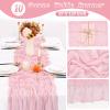 10 Pcs Light Pink Cheesecloth Table Runner 10FT, Gauze Table Runner for Wedding Reception Sheer Bridal Shower Birthday Party Boho Table Decoration, Rustic Romantic Wedding Runner view 2