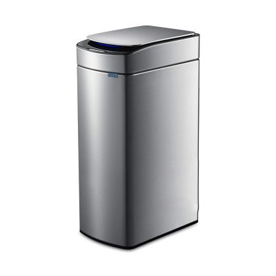 Trash Can Wastebasket Large Capacity Household Kitchen Rechargeable Trash Can Stainless Steel Automatic Induction Trash Can 30L Rectangular Smart Trash Can Rubbish Bin