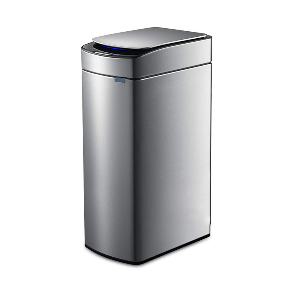 Trash Can Wastebasket Large Capacity Household Kitchen Rechargeable Trash Can Stainless Steel Automatic Induction Trash Can 30L Rectangular Smart Trash Can Rubbish Bin