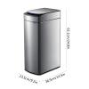 Trash Can Wastebasket Large Capacity Household Kitchen Rechargeable Trash Can Stainless Steel Automatic Induction Trash Can 30L Rectangular Smart Trash Can Rubbish Bin view 2