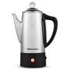 Elite Gourmet EC140 Electric 6-Cup Coffee Percolator with Keep Warm, Clear Brew Progress Knob Cool-Touch Handle Cord-less Serve, Stainless Steel view 1