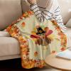 Thanksgiving Turkey Flannel Fleece Blanket 30"x40" Soft Cozy Throw Blankets Farm Harvest Pumpkins Autumn Leaf Lightweight Sofa Couch Throws for Boys/Girls/Teens All Seasons Camping Travel Retro Linen view 3