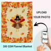 Thanksgiving Turkey Flannel Fleece Blanket 30"x40" Soft Cozy Throw Blankets Farm Harvest Pumpkins Autumn Leaf Lightweight Sofa Couch Throws for Boys/Girls/Teens All Seasons Camping Travel Retro Linen view 4