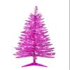 Liguanow 4ft Artificial Full Pink Christmas Tree with Separate Lights, Not Pre-lit Mini Pink Tinsel Pine Christmas Tree, 50 Lights, Small Xmas Tree for Home, Office, Party Decoration, Indoor view 1