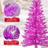 Liguanow 4ft Artificial Full Pink Christmas Tree with Separate Lights, Not Pre-lit Mini Pink Tinsel Pine Christmas Tree, 50 Lights, Small Xmas Tree for Home, Office, Party Decoration, Indoor view 4