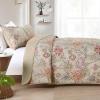 WONGS BEDDING Floral Quilt Set King Size, Khaki Botanical King Bedspread Bedding Sets Soft Lightweight Microfiber Flower Coverlet Set 3 Pieces for All Season (104"x90") view 4