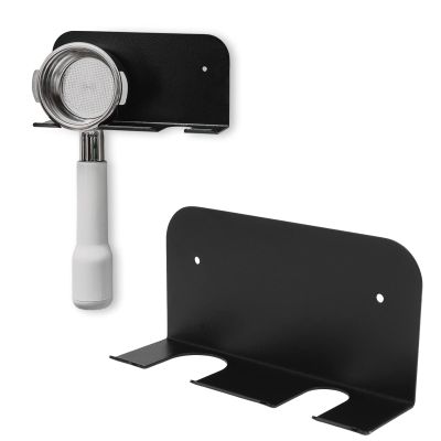 PAREKS Coffee Bottomless Handle Ear Bracket Space Saving Universal Portafilter Handle Hanger with Adhesive Wall Mount Hook for Hanging Coffee Machine Accessories/898 (Color : Black)