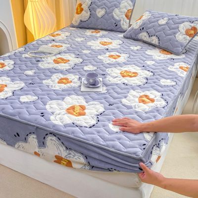 XHCTNN Twin Extra Long King Fitted Sheets 3pcs Sets with 2 Pillow Shams - Milk Fleece Soft Wrinkle & Anit Fade Bedding Mattress Fit 2"-12" Queen Deep Pockets (150 * 200cm, B)