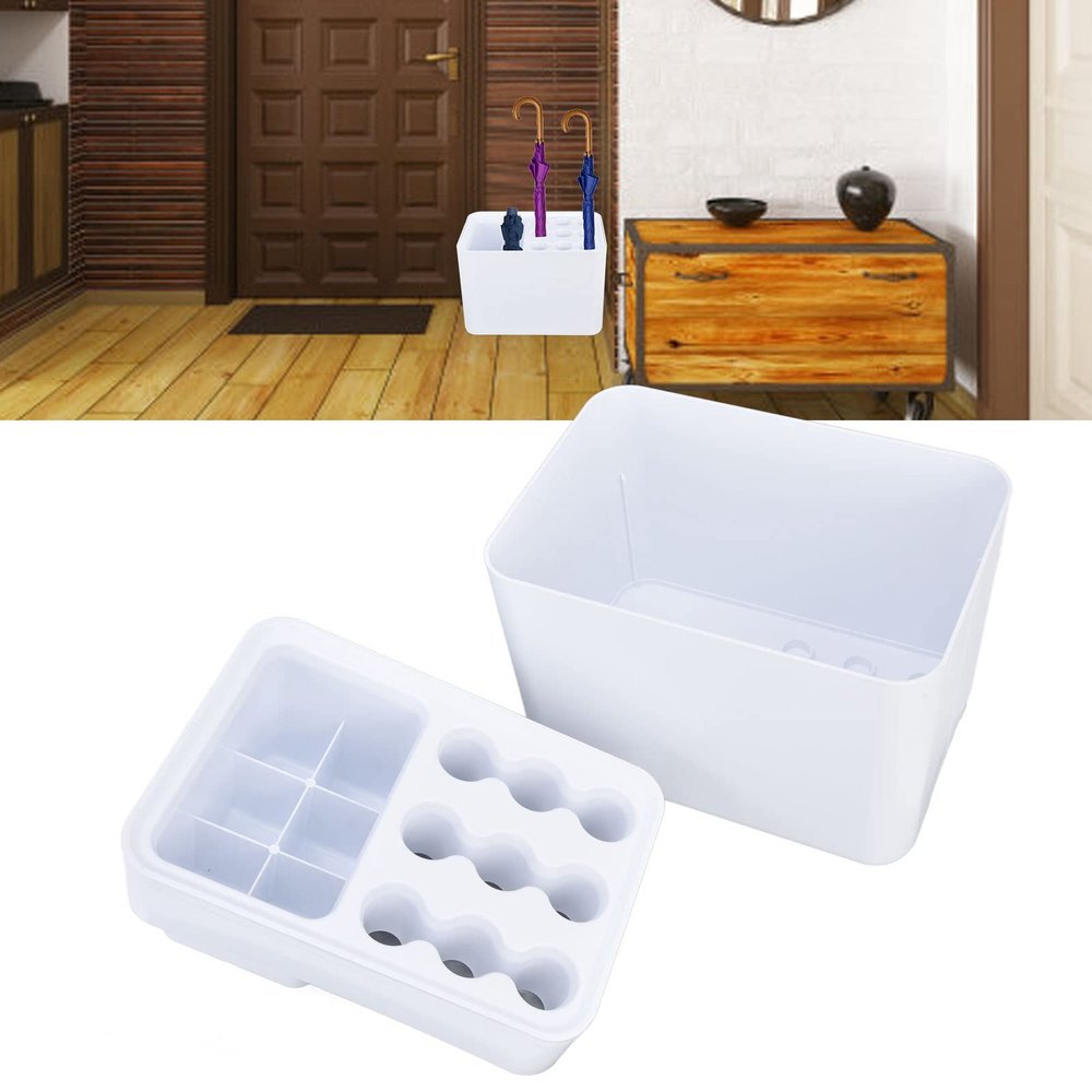 Umbrella Holder for Entryway, Patio Umbrella Holder White Umbrella Stand Umbrella Bucket Umbrella Storage Stands Home Office Entry Umbrella Drainage Rack with Drip Tray for Home Office Hotel Bars/869