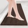 BALEINE Extra Thick Bathroom Rugs, Luxury Chenille Non-Slip Bath Mats, Soft Plush Shaggy Bath Rug for Bathroom, Machine Washable and Dry (Brown, 59"x20") view 1