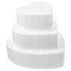 PAREKS 3pcs Foam Cake Dummy Heart Shaped Fake Model Polystyrene Foam Cake Dummies Display for Faux Fake Wedding Cakes Polystyrene Cake for Cake Decorating Practicing/1049 view 4