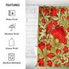 bisibuy Decorative Flower Shower Curtains Modern Farmhouse Fabric Shower Curtain Gold Red Bathroom Curtain Set with Hooks 72"x72" view 2