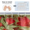 bisibuy Decorative Flower Shower Curtains Modern Farmhouse Fabric Shower Curtain Gold Red Bathroom Curtain Set with Hooks 72"x72" view 3