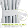 PONY DANCE Non-See-Through Door Curtain Panel, Front Door Side 60% Light Block Privacy Protect Decoration for Front/Back Entry Way Adjustable Size Dual Rod Pocket Top, 25 W x 50 L, Greyish White, 1 PC view 3