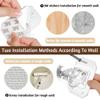 2PCS No Drill Curtain Rod Brackets,Curtain Rod Holders No Drilling,Adhesive Curtain Rod Hooks,Nail Free Adjustable Curtain Hangers,Lokinsetin Perforated Non Nail Screw Stick On Sticky Drape Pole Stand view 3
