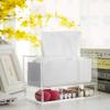 Cabilock Transparent Dryer Sheet Dispenser Household Organizer Two Layers Compartments Versatile Storage Box for Laundry Room Desk and Cosmetics view 2