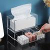 Cabilock Transparent Dryer Sheet Dispenser Household Organizer Two Layers Compartments Versatile Storage Box for Laundry Room Desk and Cosmetics view 3