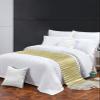 Abstract Minimalist Bed Runner Scarf Twin Size,Luxury Bed Throw Runners & Scarves for Twin Full Queen King Foot of Bed,Bedroom Wedding Room Decoration,Gold Geometric Metallic Gradient Stripes 71"x20" view 3
