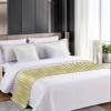 Abstract Minimalist Bed Runner Scarf Twin Size,Luxury Bed Throw Runners & Scarves for Twin Full Queen King Foot of Bed,Bedroom Wedding Room Decoration,Gold Geometric Metallic Gradient Stripes 71"x20" view 4
