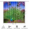 Beautiful Peacock 4 Pcs Waterproof Shower Curtain Set,Watercolor Spring Garden Theme Purple Flowers Peacock with Waterproof Toilet Cover Shower Mat Rugs view 2
