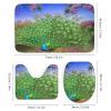 Beautiful Peacock 4 Pcs Waterproof Shower Curtain Set,Watercolor Spring Garden Theme Purple Flowers Peacock with Waterproof Toilet Cover Shower Mat Rugs view 3