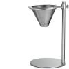 ASMEIR Stainless steel coffee hand pot drip holder, coffee holder with adjustable double filter, pour coffee directly into cup or thermos silver view 1