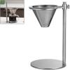 ASMEIR Stainless steel coffee hand pot drip holder, coffee holder with adjustable double filter, pour coffee directly into cup or thermos silver view 2