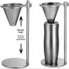 ASMEIR Stainless steel coffee hand pot drip holder, coffee holder with adjustable double filter, pour coffee directly into cup or thermos silver view 4