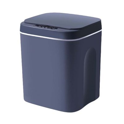 12/14/16L Small Trash Can with Lids,Plastics Slim Bathroom Waste Bin,Motion Sensor Self Sealing Smart Rubbish Cans with Waterproof Design,for Kitchen Bedroom Office (14L,Dark Grey)