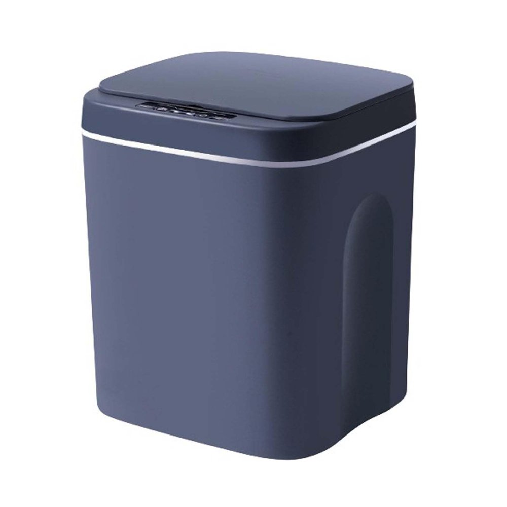 12/14/16L Small Trash Can with Lids,Plastics Slim Bathroom Waste Bin,Motion Sensor Self Sealing Smart Rubbish Cans with Waterproof Design,for Kitchen Bedroom Office (14L,Dark Grey)