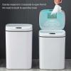 12/14/16L Small Trash Can with Lids,Plastics Slim Bathroom Waste Bin,Motion Sensor Self Sealing Smart Rubbish Cans with Waterproof Design,for Kitchen Bedroom Office (14L,Dark Grey) view 3