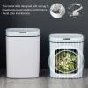 12/14/16L Small Trash Can with Lids,Plastics Slim Bathroom Waste Bin,Motion Sensor Self Sealing Smart Rubbish Cans with Waterproof Design,for Kitchen Bedroom Office (14L,Dark Grey) view 4