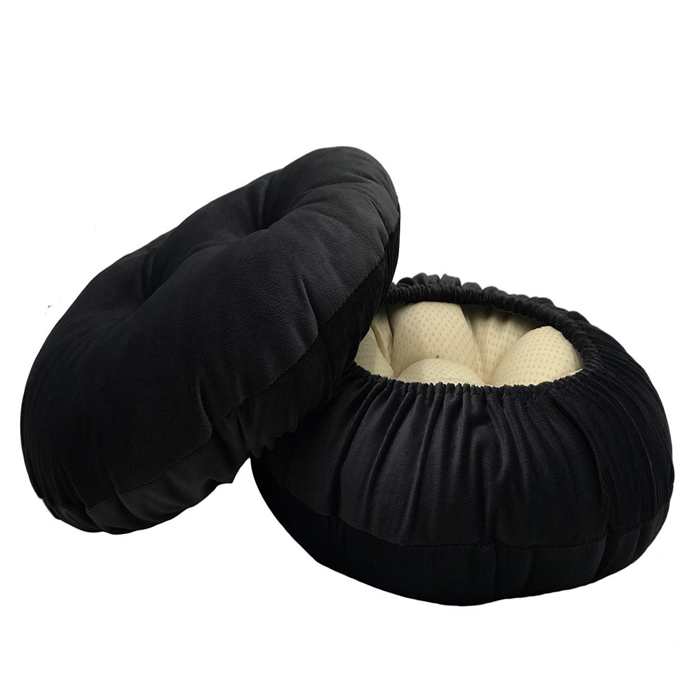 Augld 2 Pack Bar Stool Cushions with Elastic Band Stool Cover 13 Inch Black
