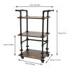YIYIONCE 3-Tier Industrial Rolling Bar Cart, Beverage Cart, Bar Shelves for Liquor Bottles, Wine Rack Carts on Wheels with Storage, Carts for Bar, Garden,Office & Kitchen (Brown) | US Stock view 2