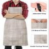Gsypo Waterproof Apron with 2 Pockets, Lattice Cotton Texture Adjustable Man and Women Kitchen Bib Apron for Baking Cooking Restaurant BBQ, 26.5 x 35 Inch view 3