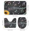 Fantasy Music Note Theme 4 Pieces Shower Curtain Set,Abstract Modern Rainbow Colorful Symbol Design Non-Slip Rugs Toilet Lid Cover Bath Mat and Bathroom Curtain view 3