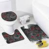 The Ancient Dragon of The East 4 Pcs Waterproof Shower Curtain Set,The Mysterious Black Dragon Asian Abstract Art Style with Waterproof Toilet Cover Shower Mat Rugs view 4