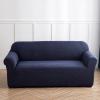 FLYIFE 1 Piece Non-Slip Stretch Loveseat Slipcover Sofa Cover,Spandex Jacquard Sofa Cover for Loveseat with Elastic Bottom for Living Room,Dark Blue,4 Seater(235-300cm/92-118inch) view 1