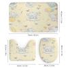 Cute Baby Elephant- 4 Pcs Waterproof Shower Curtain Set,Funny Cartoon Forest Wildlife Elephant Balloon Butterfly Designs with Waterproof Toilet Cover Shower Mat Rugs view 3