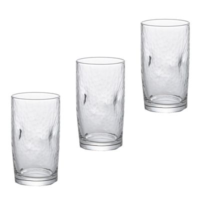 ADERIA B2765 Dishwasher Safe IPT Long Fit Tumbler, 9.1 fl oz (270 ml), Set of 3, Made in Japan, Tempered Glass, Dishes, Break-Resistant, Simple, Glass, Cup, Commercial Use, Home, Durable, Food,