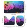 Rainbow Colorful Musical Notes 4 Pcs Waterproof Shower Curtain Set,Abstract Modern Art Music Keyboard Decor with Waterproof Toilet Cover Shower Mat Rugs view 3