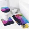 Rainbow Colorful Musical Notes 4 Pcs Waterproof Shower Curtain Set,Abstract Modern Art Music Keyboard Decor with Waterproof Toilet Cover Shower Mat Rugs view 4